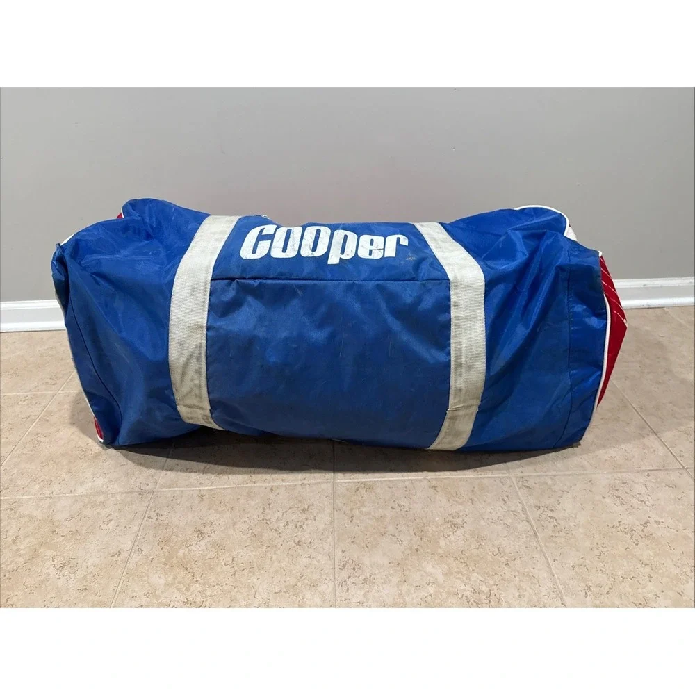 Vintage 1980's Large Cooper Hockey Gear Bag Red White & Blue Shoulder Vented